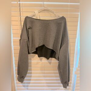 Off the shoulder cropped sweater